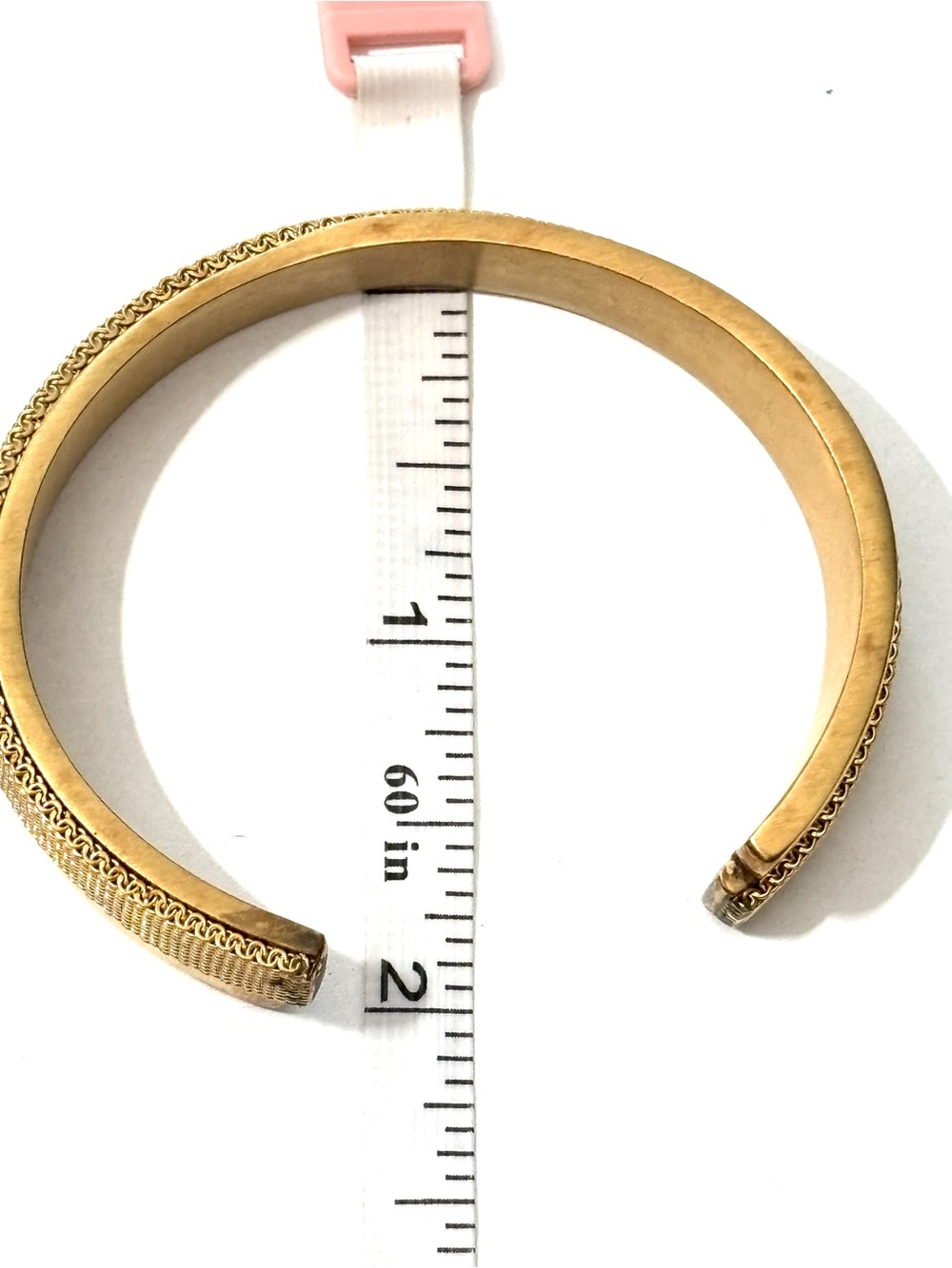 SKAGEN Gold Tone Mesh Crystal Rhinestone Open Cuff Bracelet Minimalist Modern - Picture 7 of 7